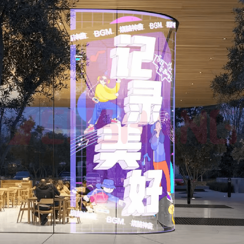 Indoor Full Color Flexible Transparent LED Film Screen Indoor P6 Transparent Film LED Screen Sticker
