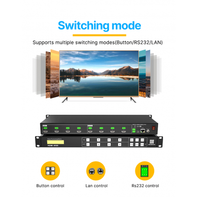 4K@60Hz 4:4:4 4K 8x8 Audio Matrix Switcher with IR RS232 and TCP/IP control