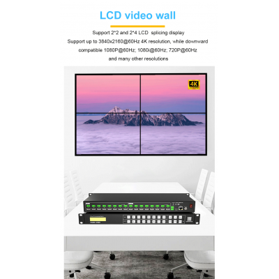4K@60Hz 4:4:4 4K 8x8 Audio Matrix Switcher with IR RS232 and TCP/IP control