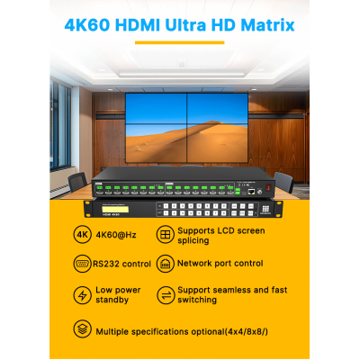 Kensence 4K 4x4 8x8 16x16 Commutateur matriciel avec contrôle IR