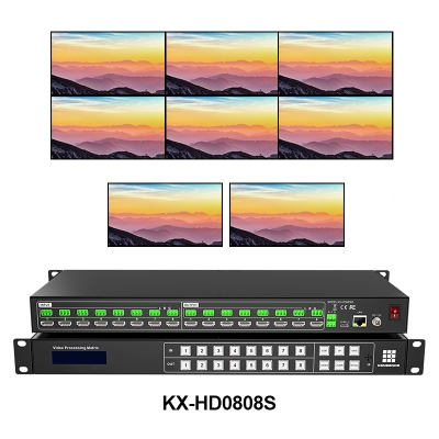 KX-HD0404/0808S 4K30 Seamless 4X4 8X8 HDMI Matrix Switch with RS232 TCP/IP EDID Control